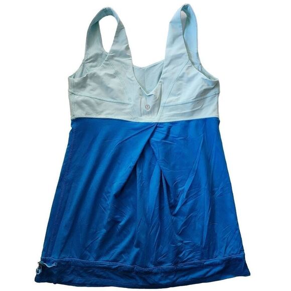 Lululemon Women's Blue Two Tone Colorblock Scoop Neck Tank Top Size 8 - Picture 2 of 7